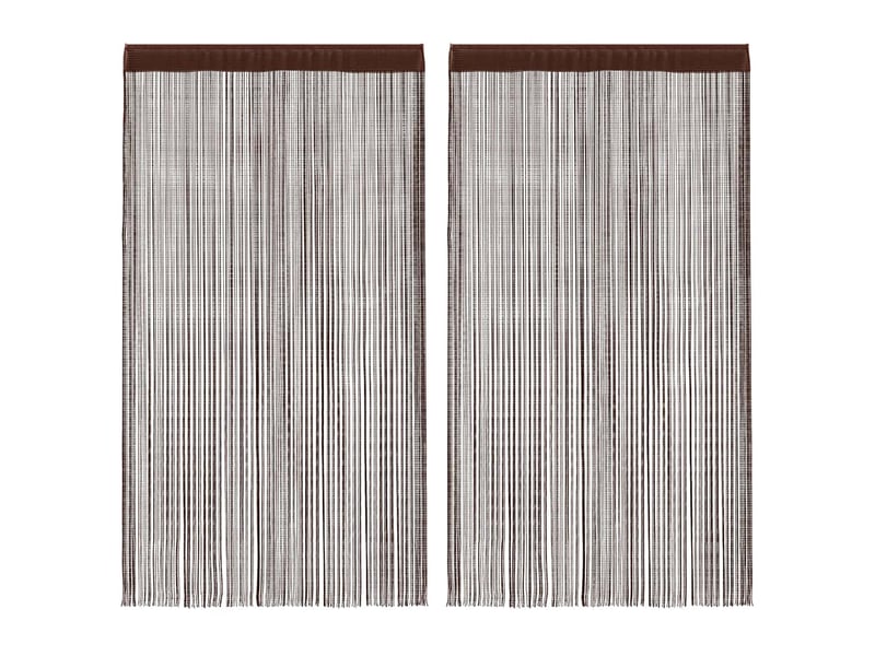  Lot de 2 rideaux en fils, rideau de porte 100 x 250 cm marron cf43839  - Conforama B