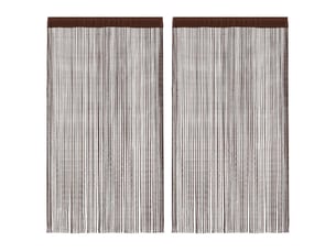Lot de 2 rideaux en fils, rideau de porte 100 x 250 cm marron cf43839