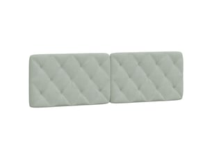 Coussin de tête de lit, coussin décoratif gris clair 160 cm velours