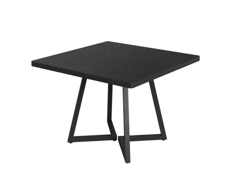  Table à manger,80x80x75 cm,style industriel,mdf et métal,noir  - Conforama A