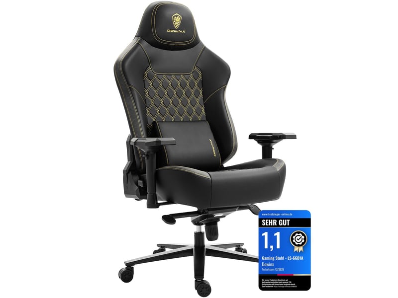  Fauteuil gaming et de bureau ergonomique – charge maximale 200 kg – accoudoirs 4d – soutien lombaire – noir  - Conforama A