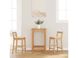 Lot de 2 tabouret de bar, chaise de bar en bois massif naturel et caoutchouc shl21225