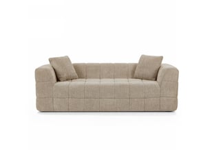 Canapé droit compressé jupa 3 places tissu bouclette taupe