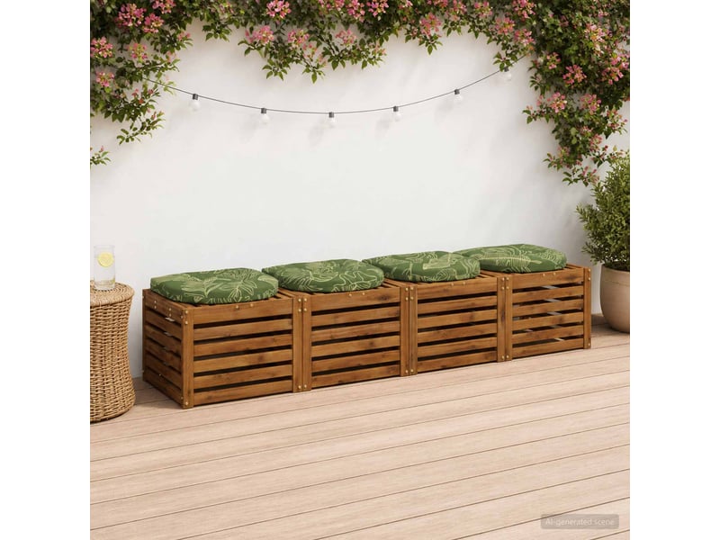  Lot de 4 coussins de siège, coussins d'assise 100 % polyester modèle feuille cf60072  - Conforama B