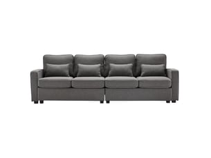 Canapé droit fixe <strong>FLORAGRACE</strong> <strong></strong> 4 places Polyester gris