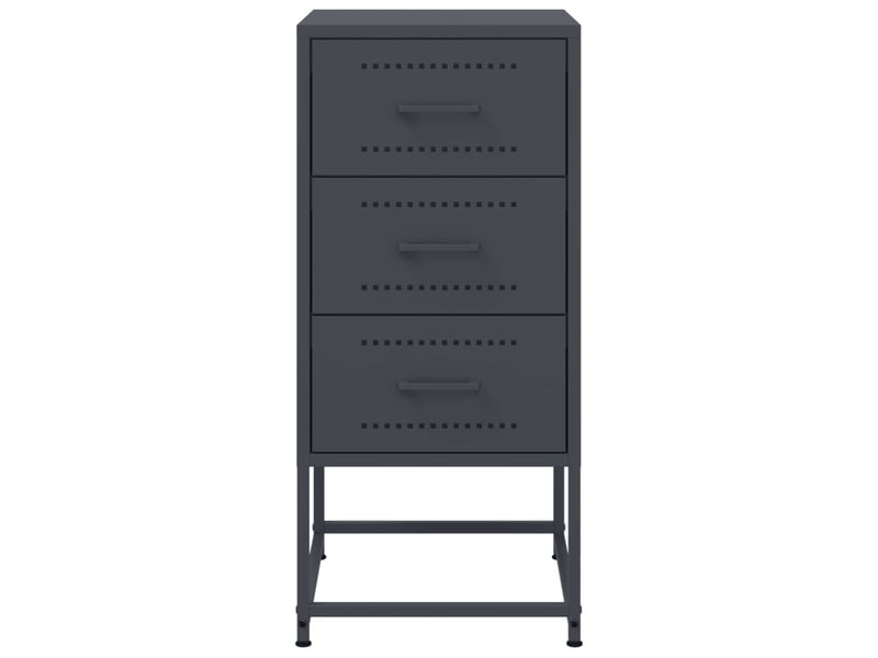  Lot de 2 tables de chevet - cabinet de chevet - table de nuit anthracite 36x39x78 cm acier  - Conforama E