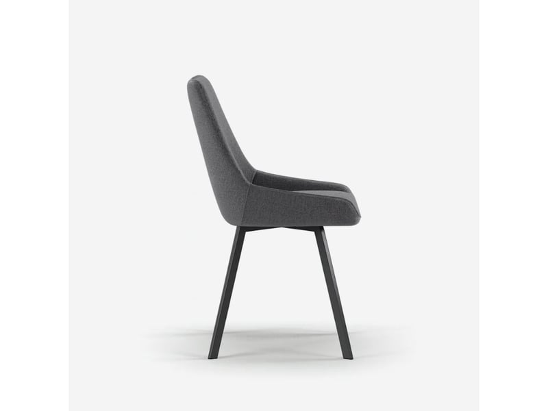 Lot de 4 chaises rembourrées en microfibre avec pieds en métal artemis - gris foncé  - Conforama D