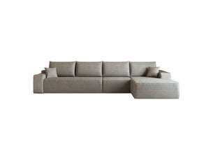 Canapé d'angle compressé droit fixe <strong>LEYTN</strong> <strong></strong> 4 places Tissu