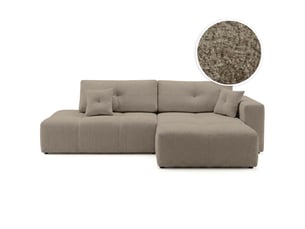 Canapé d'angle droit convertible LOUNGITUDE CELINE 4 places Tissu bouclette Taupe