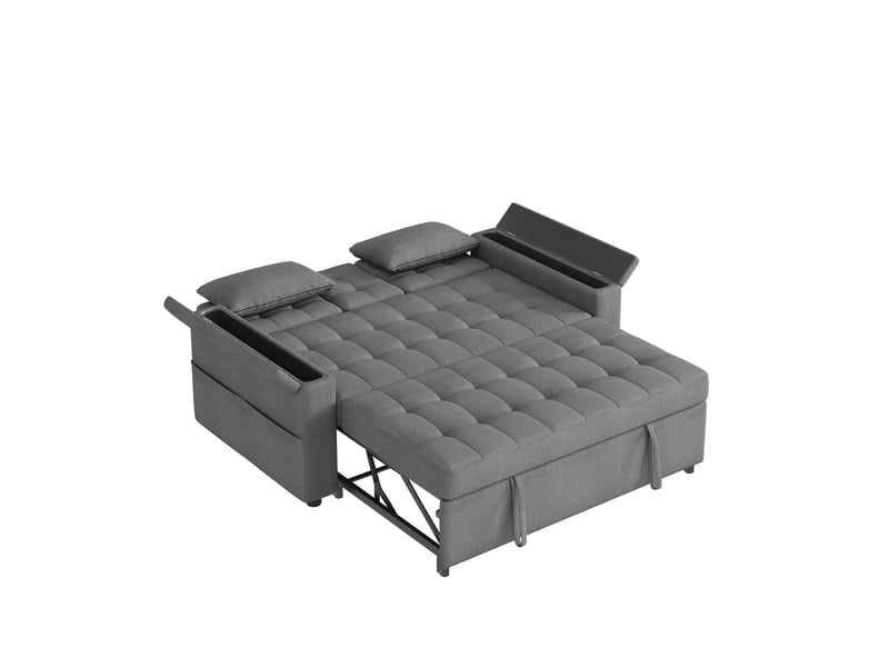  Canapé convertible modenvie 2 places avec rangement et dossier réglable gris 159 x 142,5 x 92 cm  - Conforama A