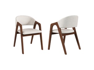 Lot de 2 chaises de salle à manger 55,5x60x83 cm noyer et beige avoine