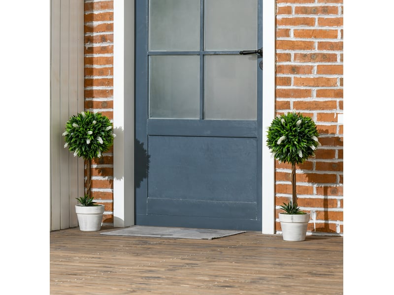  Plante artificielle – ambiance élégante et entretien facile en pot blanc en plastique ø24 × 60 cm  - Conforama B