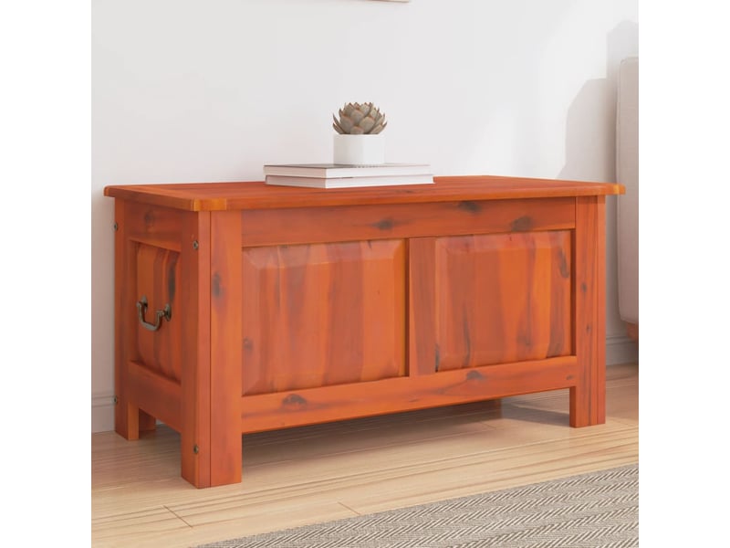  Coffre de rangement avec couvercle marron bois massif d'acacia shl34051  - Conforama B