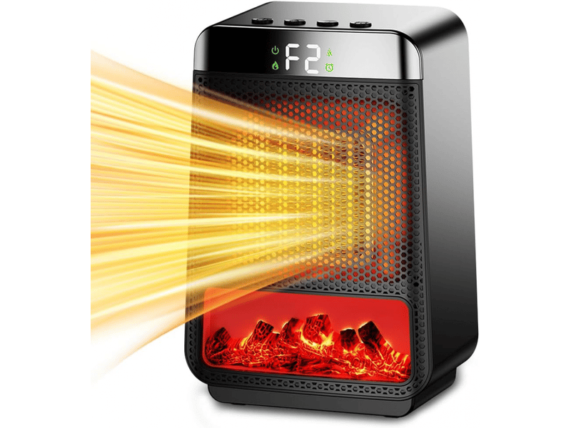 Chauffage d'appoint pour usage intérieur, chauffage électrique rapide en céramique 1000 w, 2 modes, noir - Conforama A