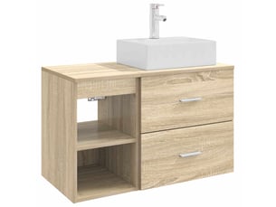Ensemble de mobilier de salle de bain 2 pcs chêne sonoma shl8637