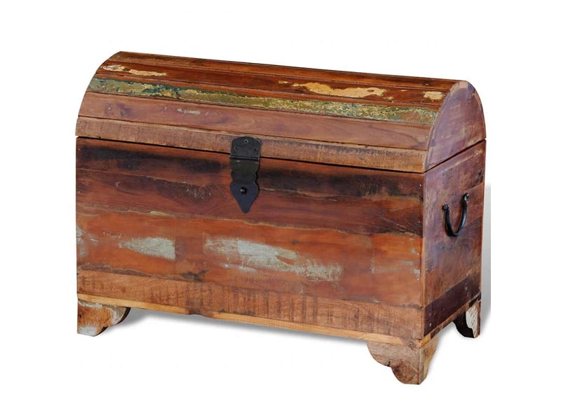  Coffre de rangement, boîte de rangement de rangement bois de récupération massif shl50440  - Conforama B