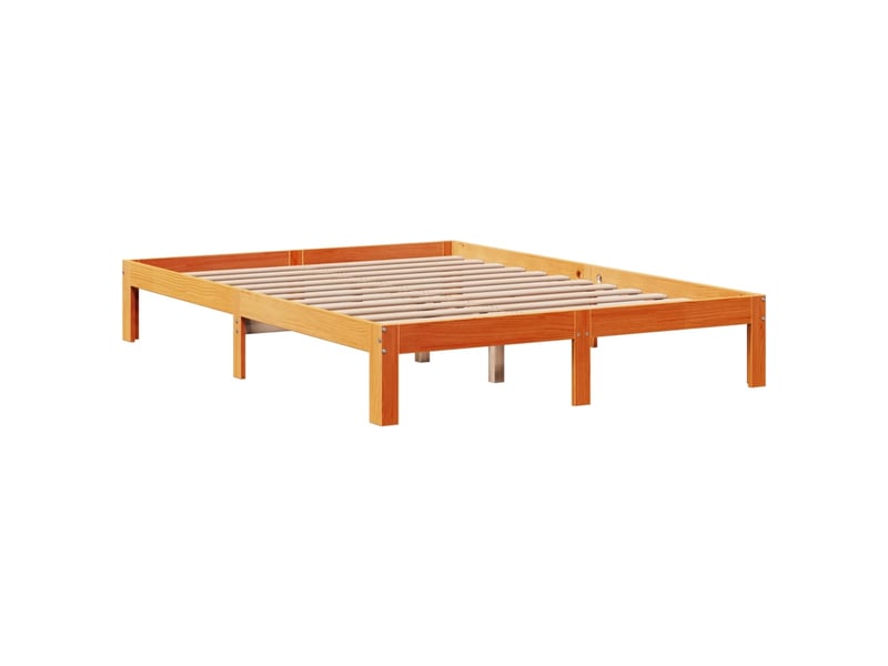  Lit double- lit adulte -  cadre de lit sans matelas  marron 135x190cm bois pin massif  - Conforama D