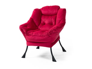 Fauteuil relax manuel  <strong>COVREO </strong> Velours rouge