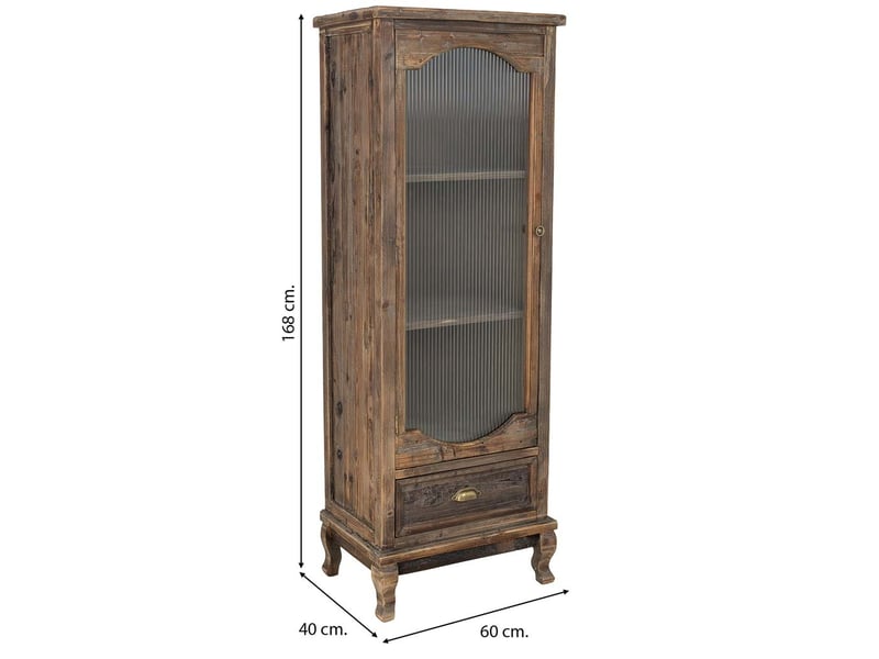  Vitrine en bois marron 60x40x168 cm h  - Conforama C