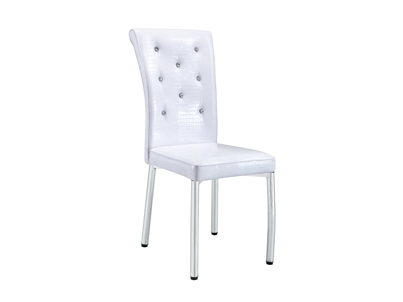 Lot de 4 chaises de salle à manger,à effet crocodile,pvc,blanc - Conforama A