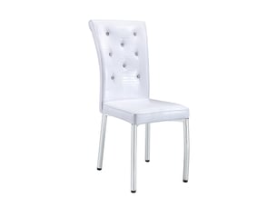 Lot de 4 chaises de salle à manger,à effet crocodile,pvc,blanc