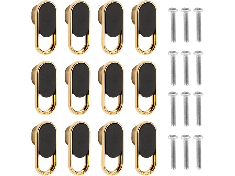 Jeu de 12 poignées noires, poignées vintage pour commodes, meubles, tiroirs et cuisine avec vis - Conforama B