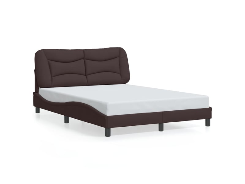  Lit double- lit adulte -  cadre de lit avec led sans matelas hvar marron foncé 120x200cm tissu  - Conforama D