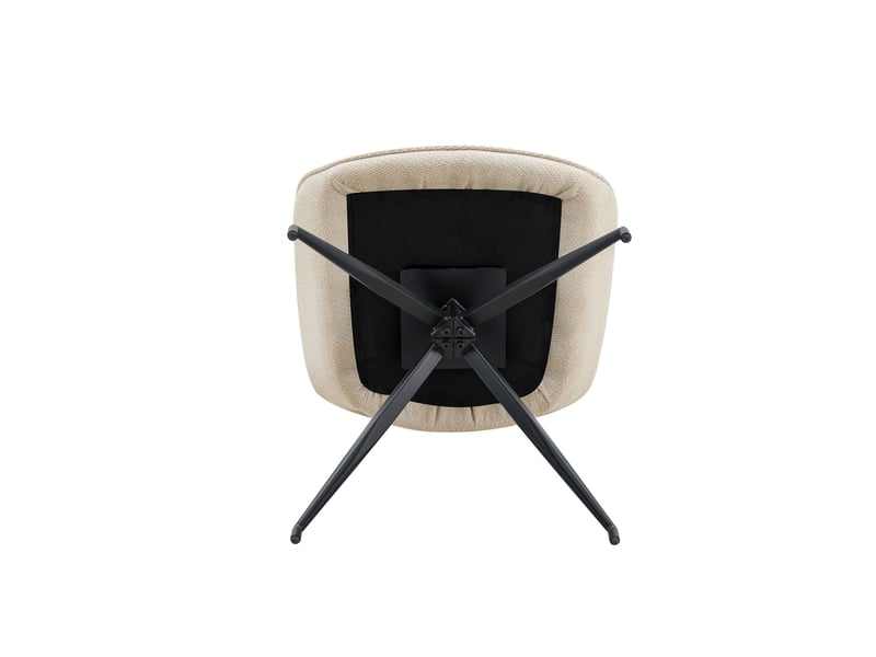  Lot de 2 chaise de salle à manger 50x49 cm pivotante 360°, assise confortable, dossier ergonomique, tissu+métal, beige+noir  - Conforama E