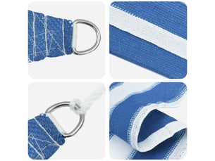 Voile d'ombre - voile d'ombrage - voile parasol 6 x 6 x 6 m hdpe triangulaire bleu et blanc