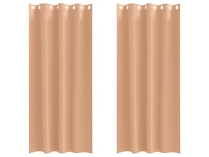 Lot de 2 rideaux occultants, rideaux black-out avec anneaux marron clair 245 x 140 cm cf44690