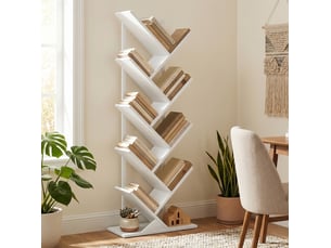 Bibliotheque coloris  blanc 8 étagère(s) <strong>FLORAGRACE</strong> <strong></strong> - 24 cm x 136 cm