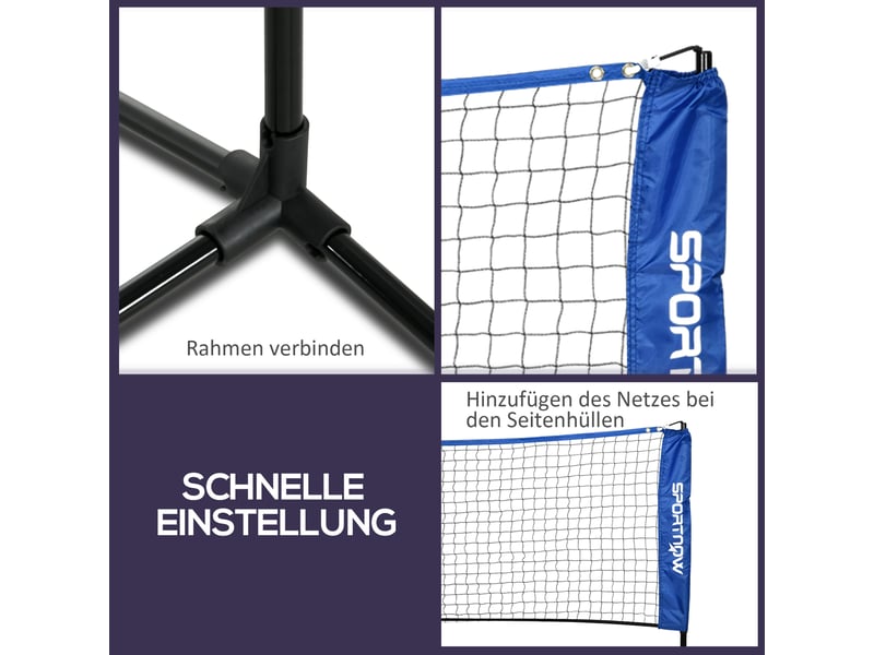  Filet de badminton réglable en hauteur (107-155cm), filet de tennis portable avec sac pour extérieur  - Conforama R