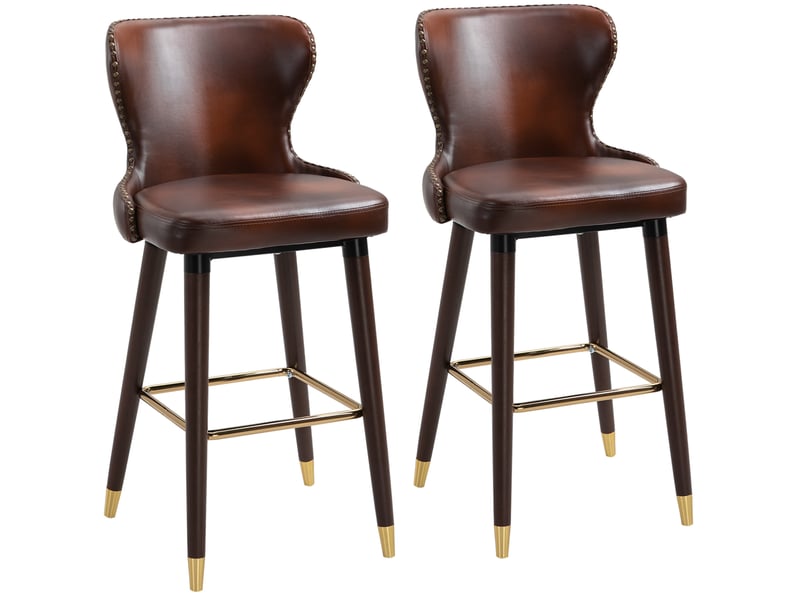 Tabourets de bar lot de 2 avec dossier bas et repose-pieds evryae - Conforama A