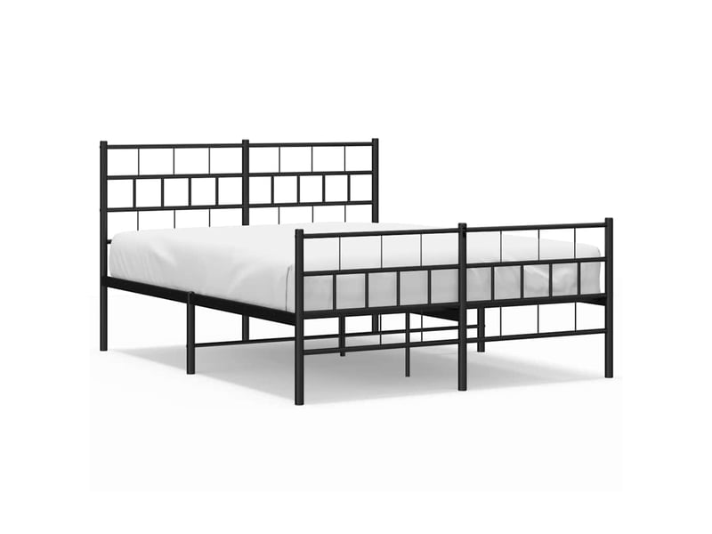  Lit double- lit adulte -  cadre de lit métal sans matelas avec pied de lit noir 135x190cm  - Conforama A
