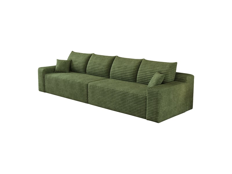  Canapé droit modulaire 302 cm sans structure ni montage, canapé-lit en mousse et velours côtelé doux, style moderne minimaliste pour salon, vert OPULERANE TRADING LTD - Conforama A