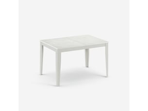 Table extensible en mélaminé avec piètement blanc 130290x80 moon - blanc