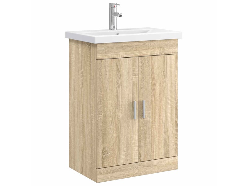  Ensemble de mobilier de salle de bain chêne sonoma shl4337  - Conforama A