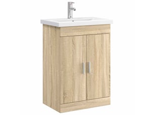 Ensemble de mobilier de salle de bain chêne sonoma shl4337