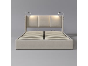 Lit 2 places 160x200 cm coloris beige