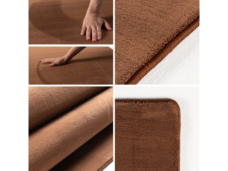 Tapis lavable en microfibre douce - marron 160x230cm SKY1602305400BROWN - Conforama C