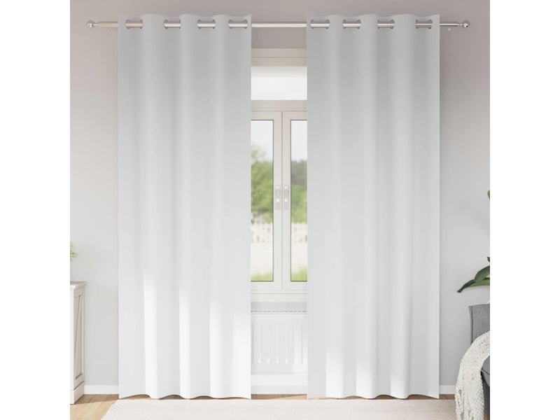  Lot de 2 rideaux occultants, rideaux black-out avec anneaux blanc pur 260 x 140 cm cf44583  - Conforama B