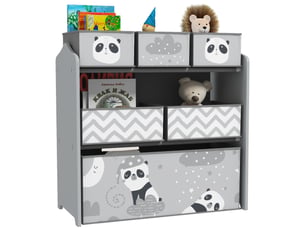 Rangement pour jouets d'enfants, étagère à jouets avec 6 bacs amovibles en tissu non tissé, 63 x 30 x 66 cm, gris