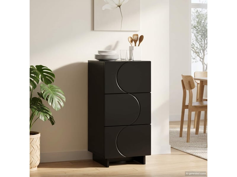  Buffet salon, buffet de rangement noir 33,5x34,5x75 cm bois d'ingénierie shl89627  - Conforama B