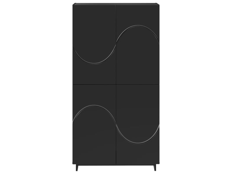 Buffet haut, buffet de rangement noir 79x41x151 cm bois d'ingénierie - Conforama D