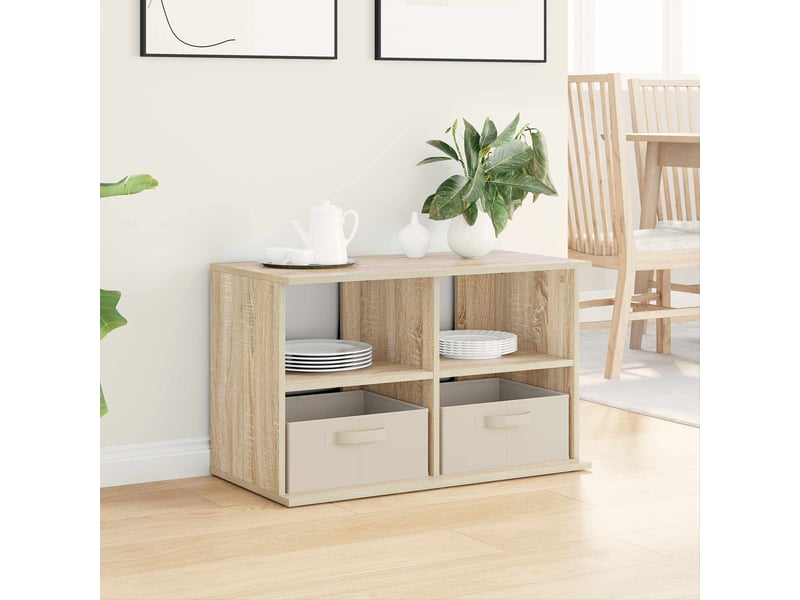  Support de télévision avec tiroir chêne sonoma 79x40x48 cm  - Conforama D