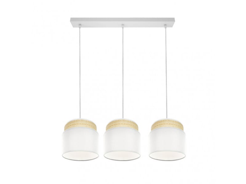  Rampe de plafond fabrilamp kandy naturelblanc 3 x e27 hauteur réglable 46-106 cm 68x19 cm 174293101 - Conforama E