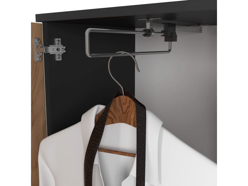  Ensemble de meubles d'entrée entro noir, chêne craft avec armoire et miroir 95 cm 3 portes 1 tiroir 7 étagères 95x35x183 cm Ensemble d'entrée ENTRO - Conforama D