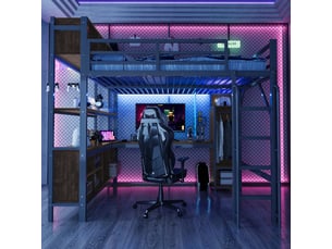 Lit mezzanine 140x200 cm <strong>DZMDIP</strong> <strong></strong> coloris noir