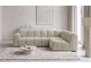 Canapé d'angle droit fixe MIUFORM Picco 6 places Tissu Beige