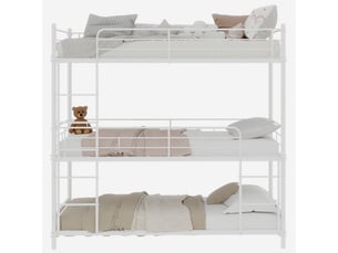 Lit mezzanine 90x190 cm <strong>OKMYHOME</strong> <strong></strong> coloris blanc